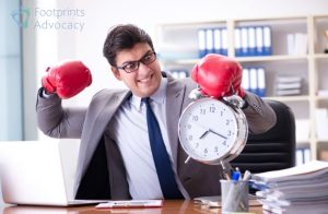 Frustrated man with clock
